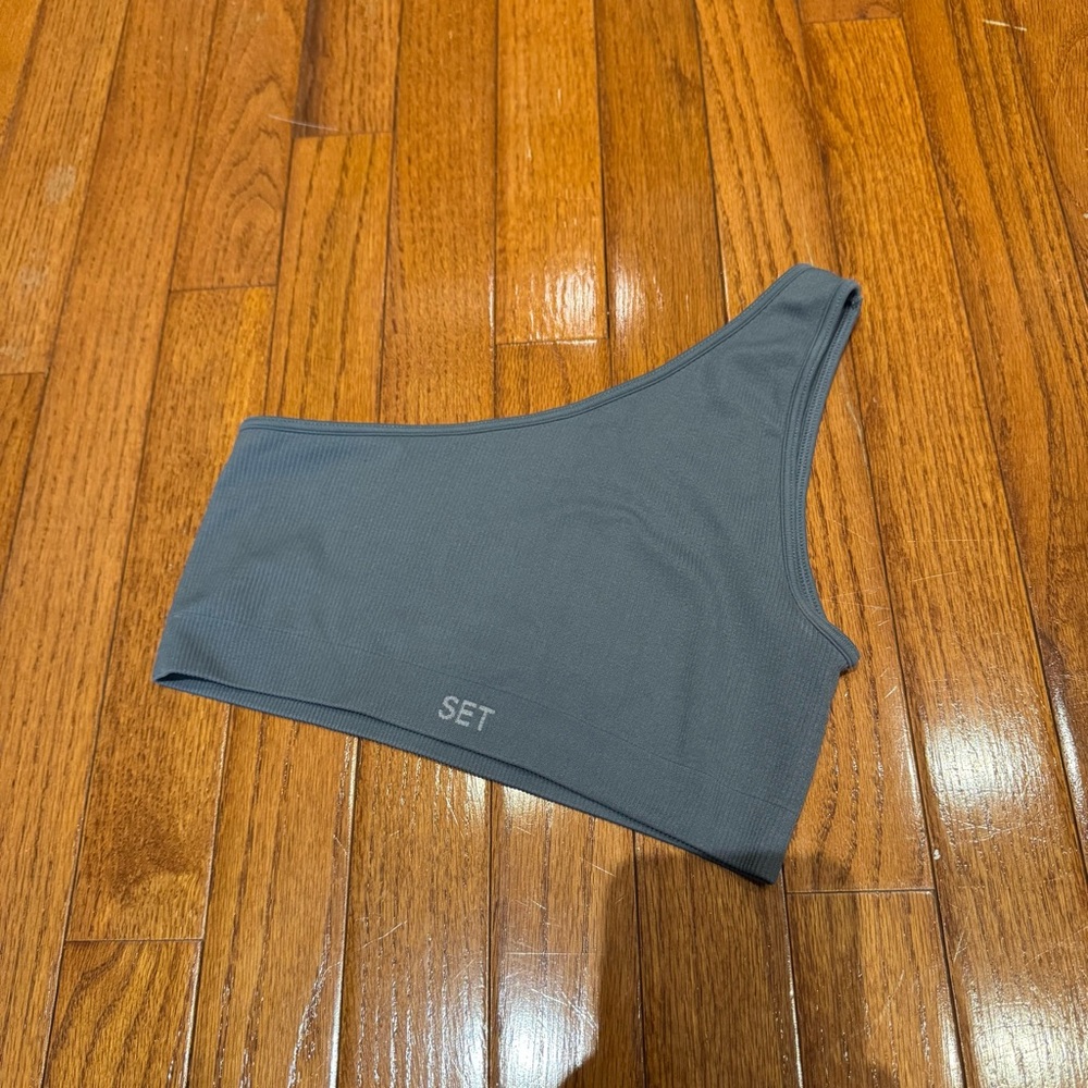 SET Active Asymmetrical Ribbed Bra Top